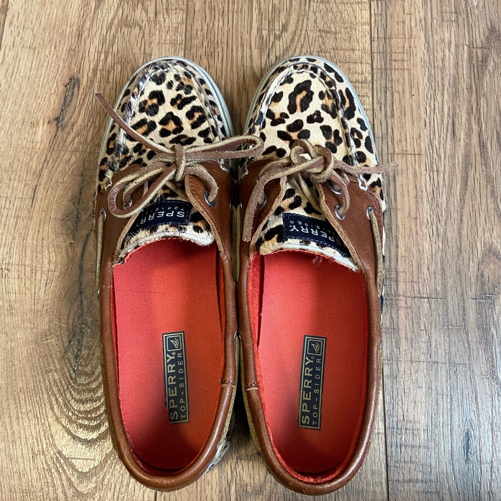 Leopard Sperry Boat Shoes